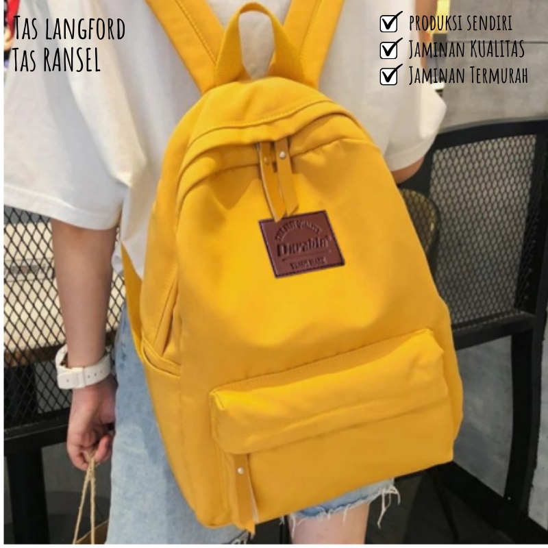 Tas Ransel Pria - Tas Sekolah Kuliah Kerja Remaja Dewasa Model Fashion Korea Stylish Backpack Punggung Bahu Kualitas Premium Import Lokal Original Terbaru Murah Kekinian Besar Bagus Lucu Unisec Perempuan Wanita Cewek Cowok