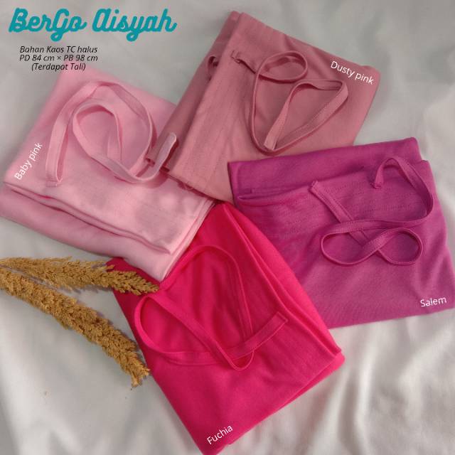 HIJAB DEWASA MUSLIMAH TALI _ BERGO AISYAH BAHAN KAOS TC PREMIUM _ BEST SELLER BISA COD