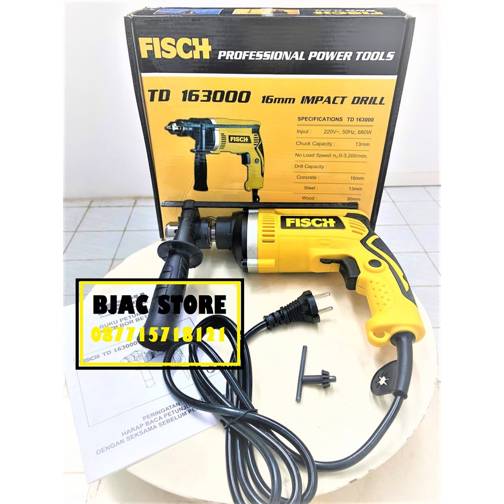 IMPACT DRILL / MESIN BOR TANGAN 16MM FISCH 680WATT