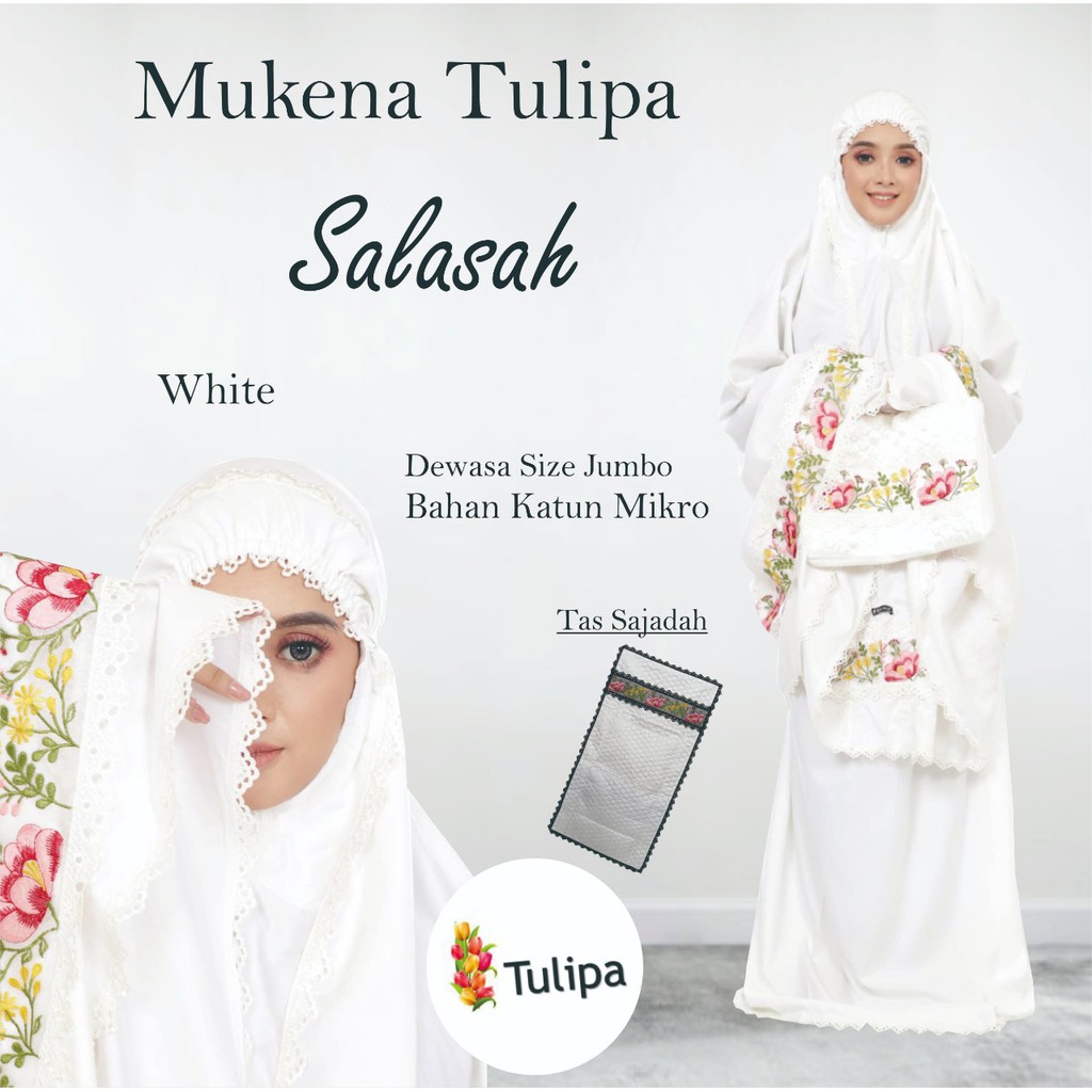 Mukena Putih Bersih Muslimah Dewasa Mukena Set Sejadah Terbaru 2022