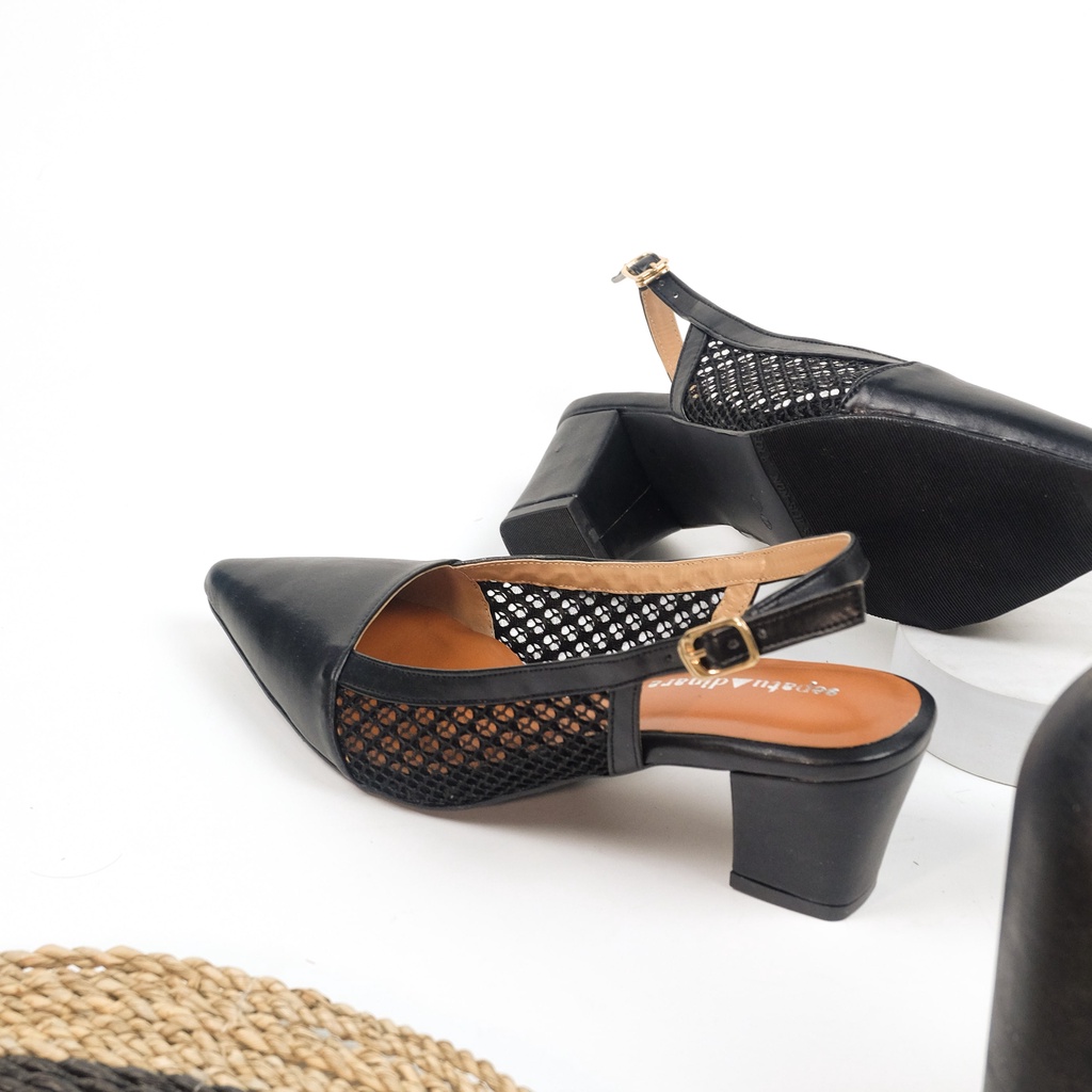Sepatu Dinara  Nahda Sepatu Sandal Wanita  Mules  Heels 5 Cm