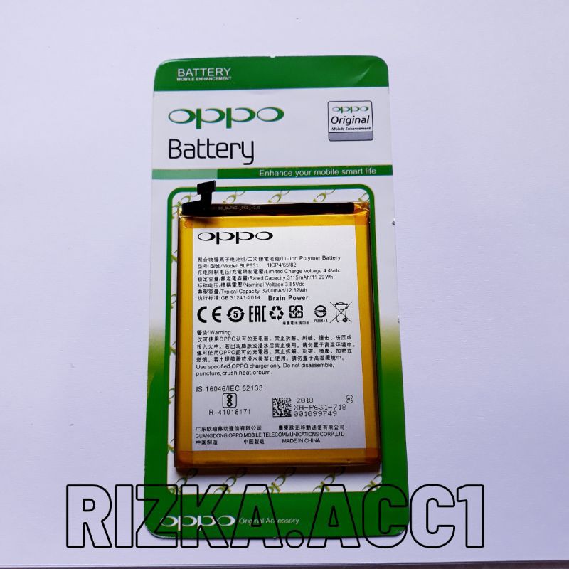 Baterai Battery Batre Hp Oppo F3 F5 A77 Model BLP631 Battery Batrai Hp