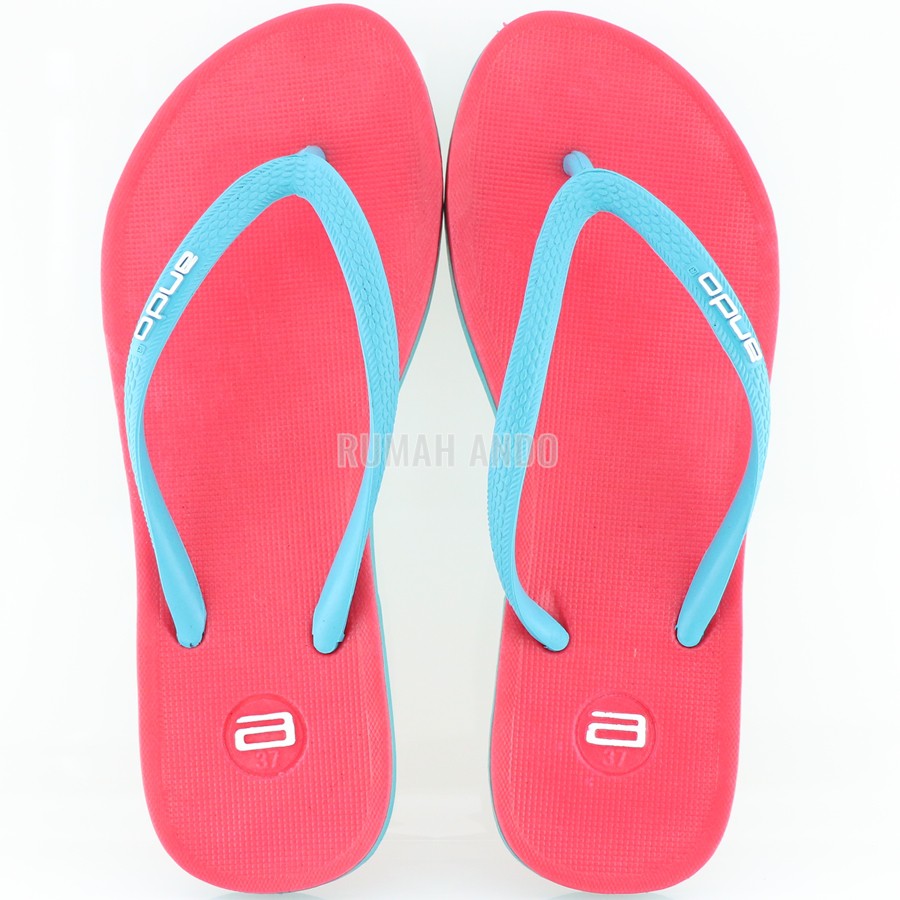Ando Kelly Coral/Toska - Sandal Jepit Wanita terbaru Ando Surabaya