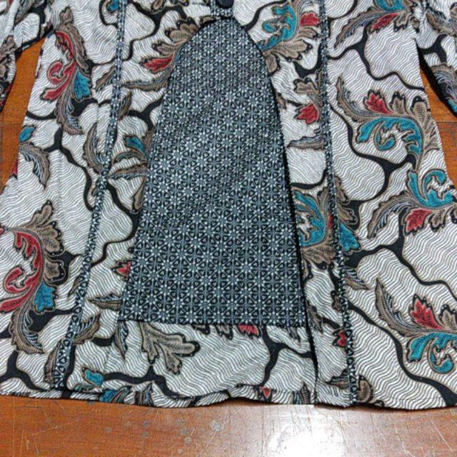 Longcardi Lawasan Daun Outer  Batik  Wanita Casual Kantoran 