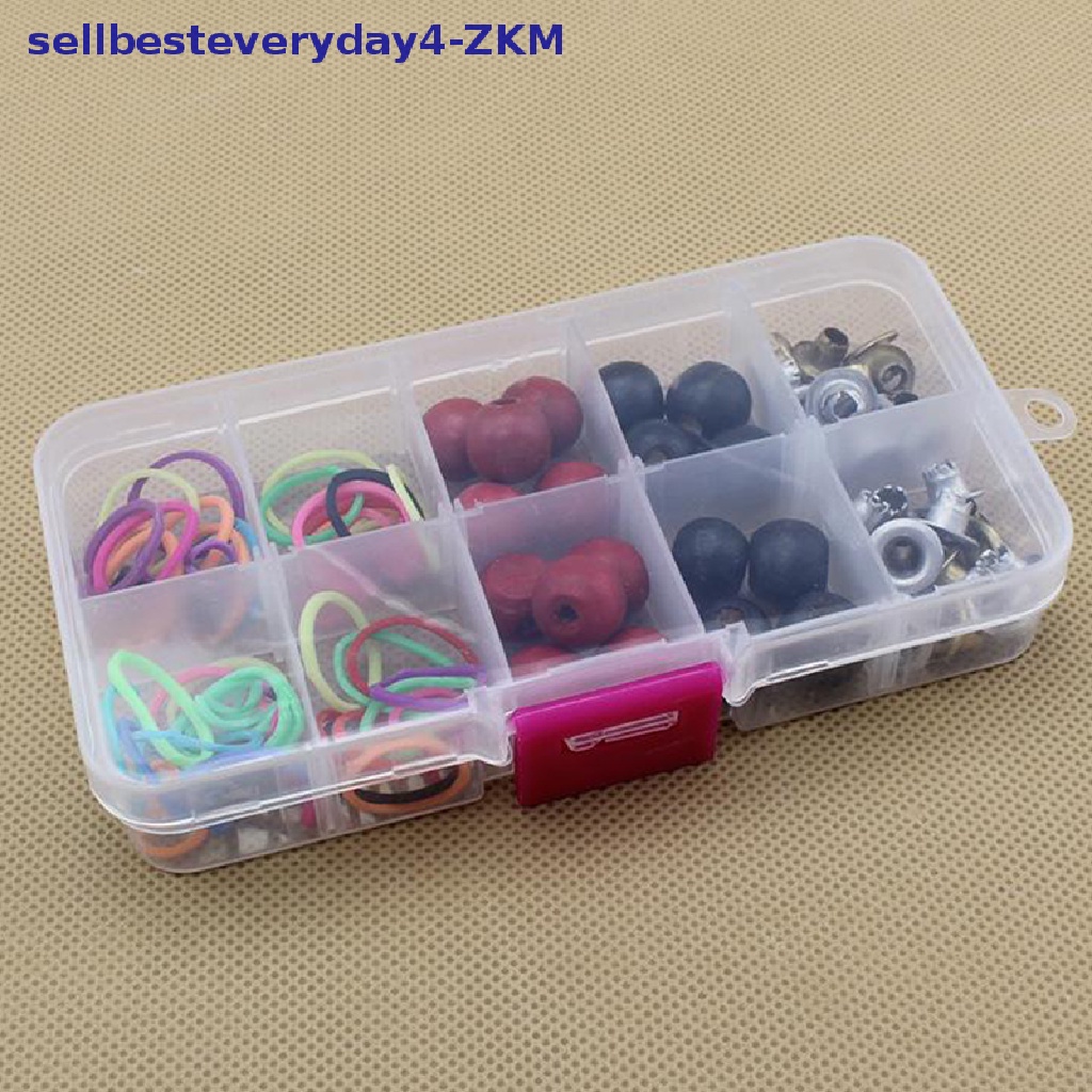 Kotak Penyimpanan Obat / Perhiasan / Manik-Manik 10 Sekat Bahan Plastik Transparan Adjustable