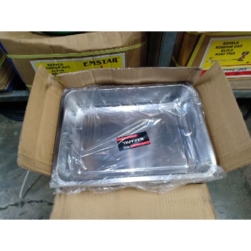 NAMPAN STAINLESS TEBAL UKURAN 40X30X7 ISI 5 PCS
