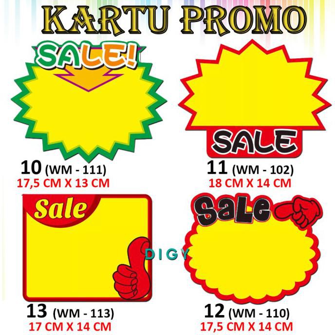 

Promo 20 Pcs Kertas Tag/Tanda/Pop Promosi/Iklan Display Harga Diskon - 1 Non Cod