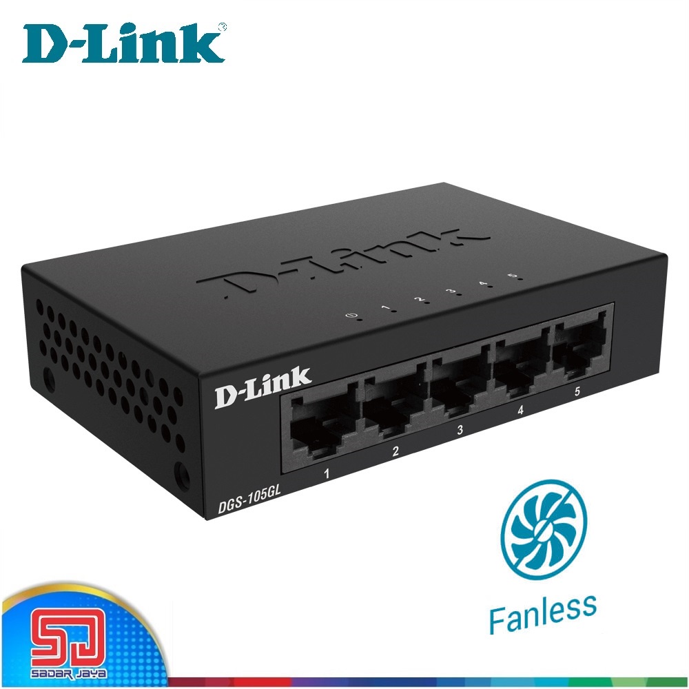 D-Link DGS-105GL Gigabit Ethernet Desktop Switch 5-Port 10/100/1000 Mbps – Metal Casing