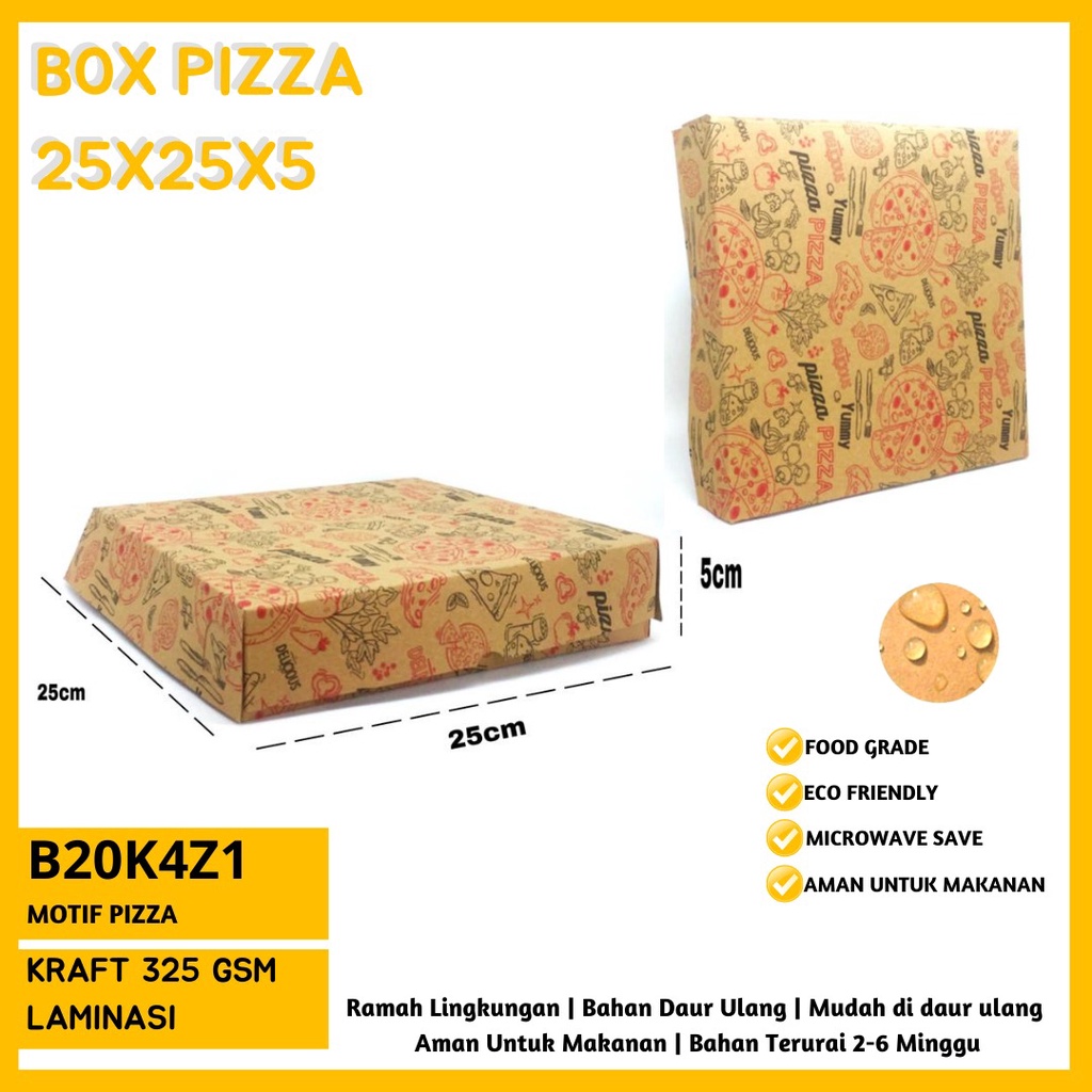 Dus Pizza 25x25x5 Bahan 325 Gsm (B20K4Z1-Laminasi)