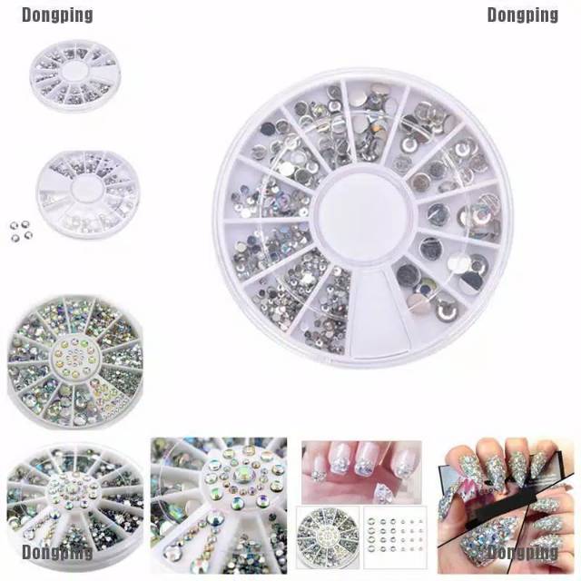 2400pcs Rhinestone clear uk.  1.5mm / Berlian imitasi bulat pipih 3D / dekorasi nail