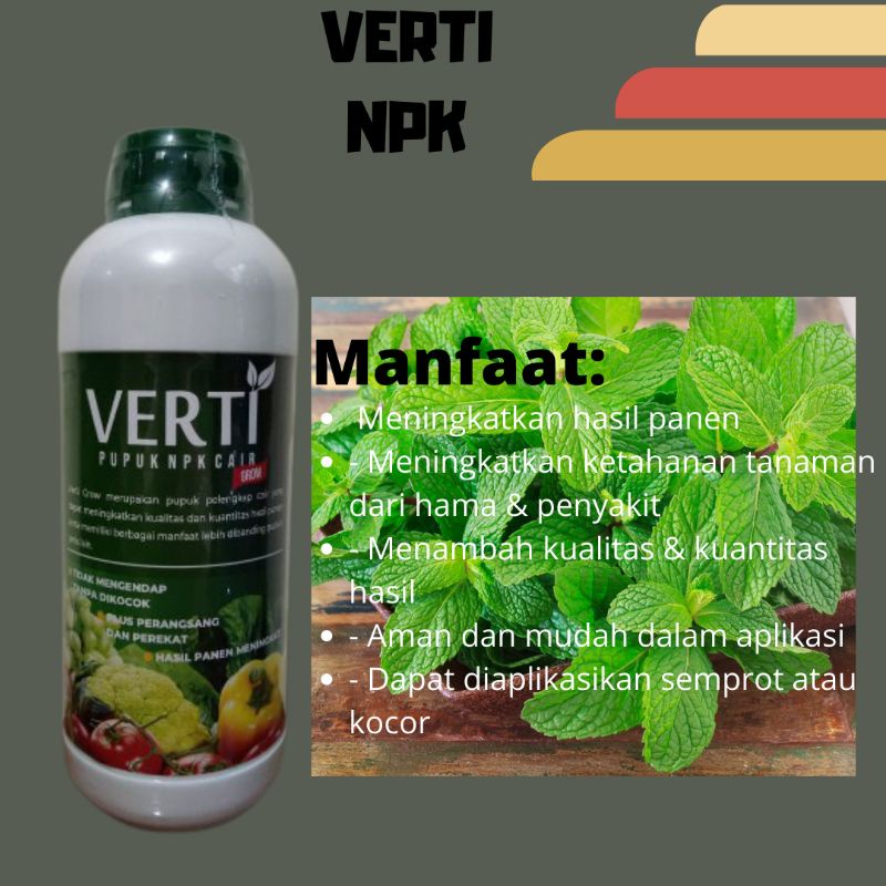 Pupuk Untuk Memperbesar Akar Dan Batang Pada Daun Mint, VERTI NPK, Pupuk Agar Daun Mint Tidak Rontok