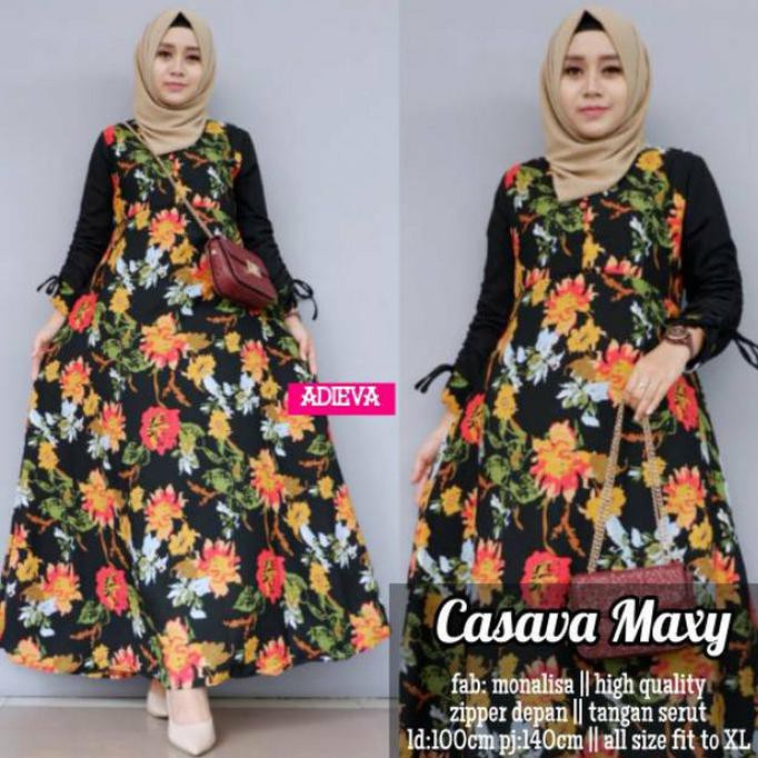 Baju Gamis Wanita Terbaru Motif All Monalisa Dress Original Adieva