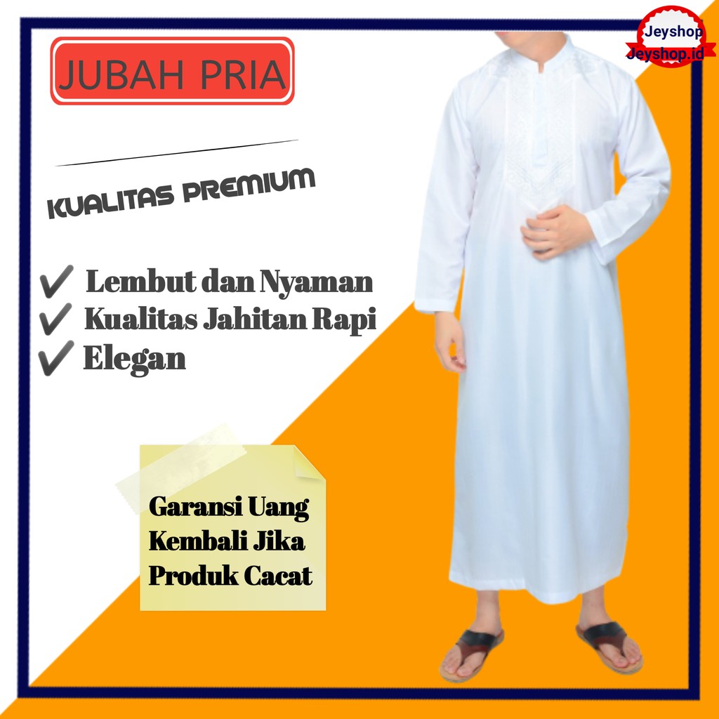 Baju Gamis Jubah Pria Dewasa Muslim Lengan Panjang Gamis Pria Premium