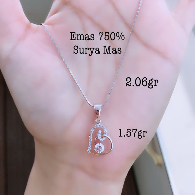 Kalung dan liontin emas 750%