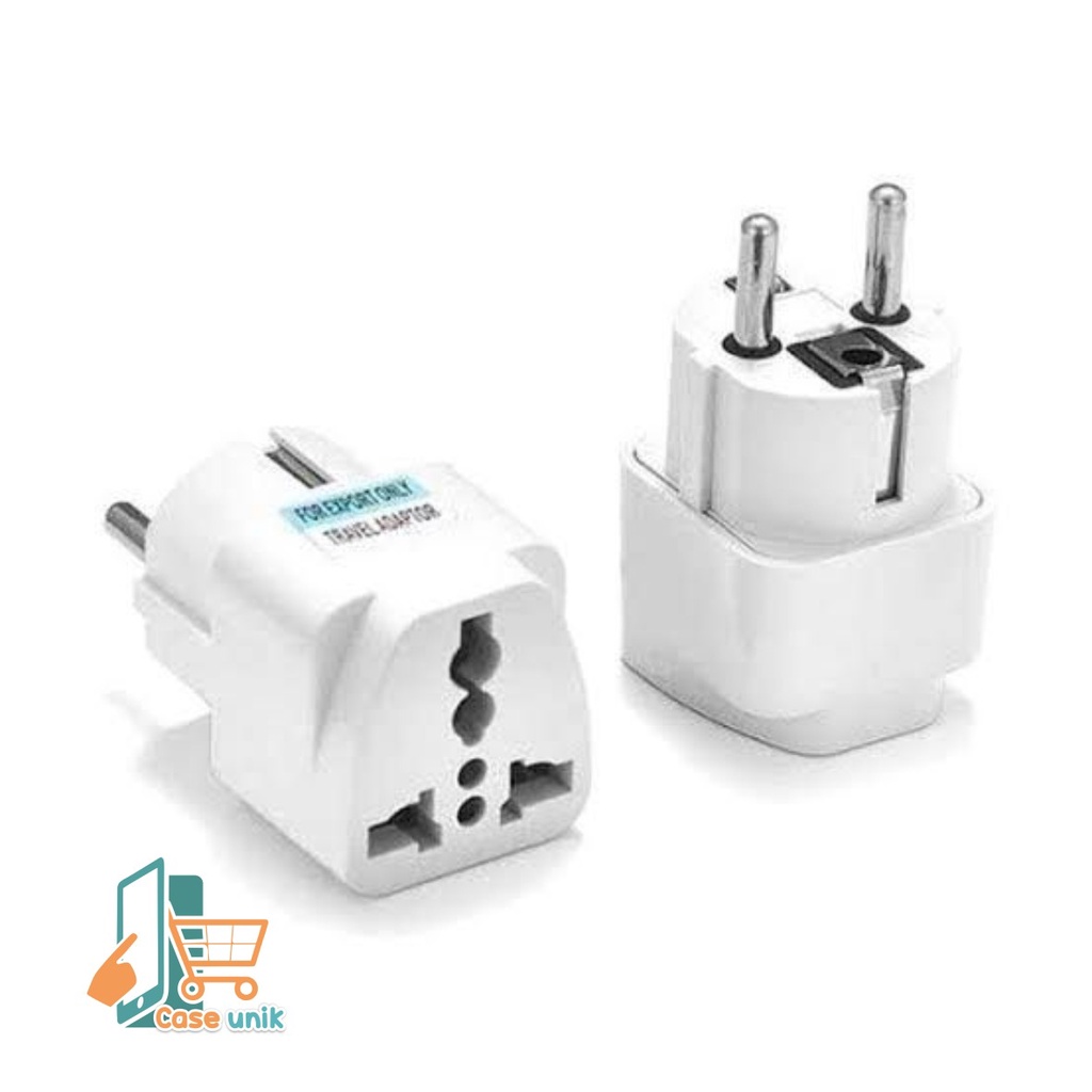 STEKER Adaptor Travel Charger / Sambungan Charger Kaki 3 ke Kaki 2 / EU KR Plug Adapter Converter CS3597