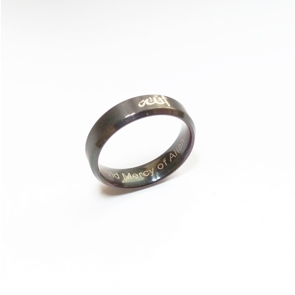 FA Cincin Tauhid Islam Muslim Ukiran Lafadz Allah Hitam