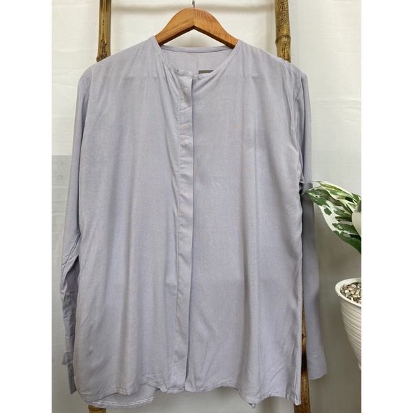 MAUDY SHIRT BLOUSE WANITA RAYON PREMIUM-SILVER