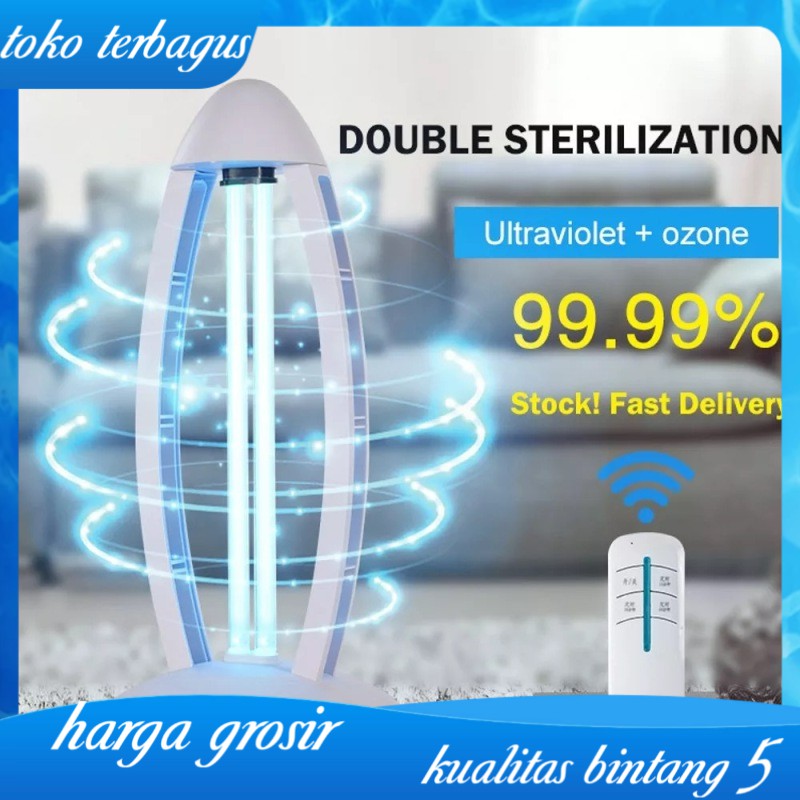 lampu UV Sterilizer Disinfection UV Light 38w remot timer anti covid dan bakteri , Free masker 50pcs