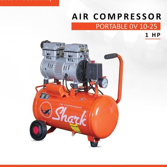 Oilless 1Hp (Motor Alumunium) Shark Air Compressor Ov 10-25