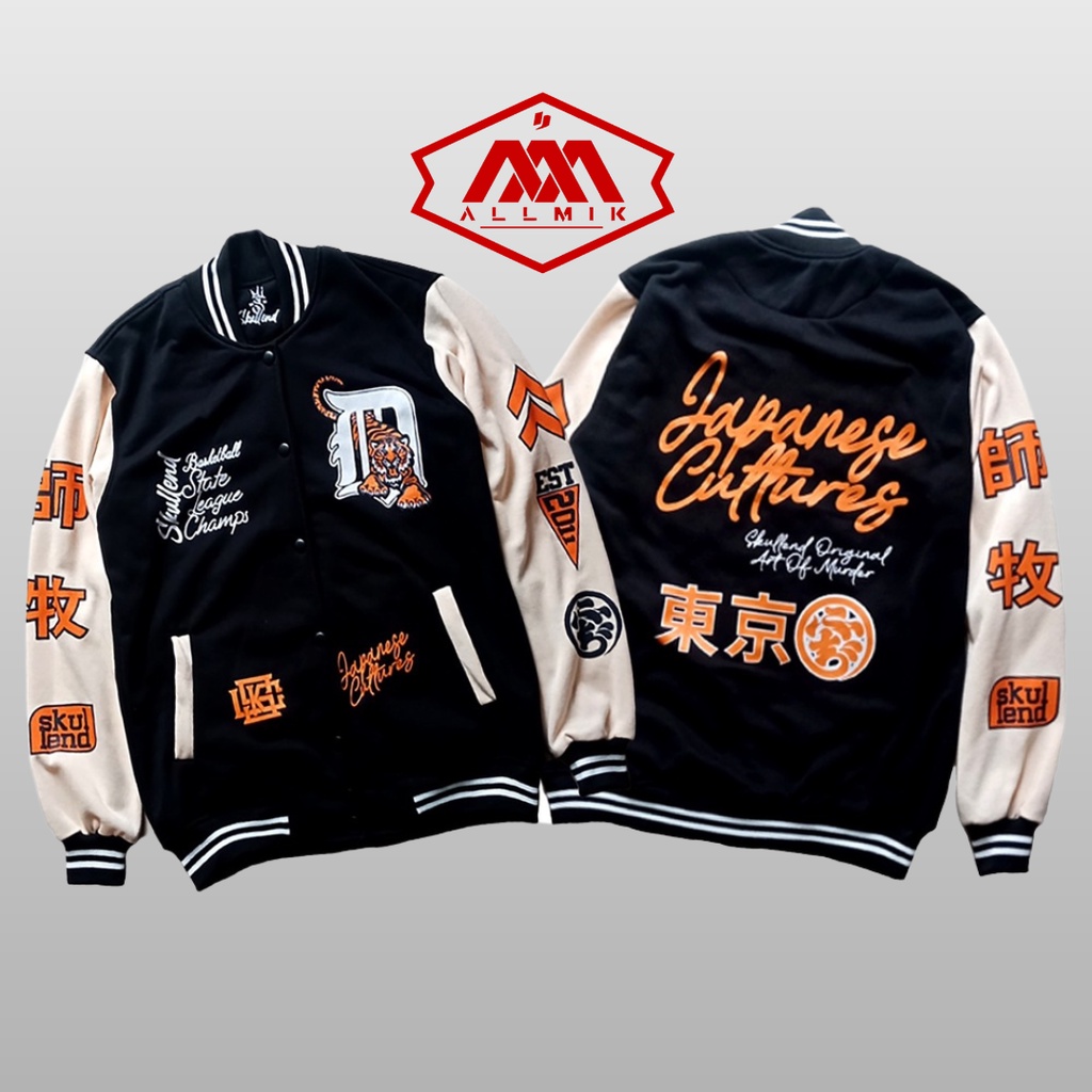 SKULLEND Varsity japanese - Jaket Varsity Baseball Pria Wanita - Varsity Jacket Vintage Baseball Ori