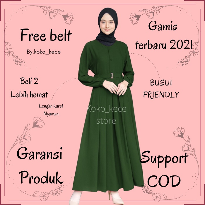Baju pakaian busana muslim wanita polos busui bumil 2021 / Dress menyusui Muslimah Gamis terbaru sim