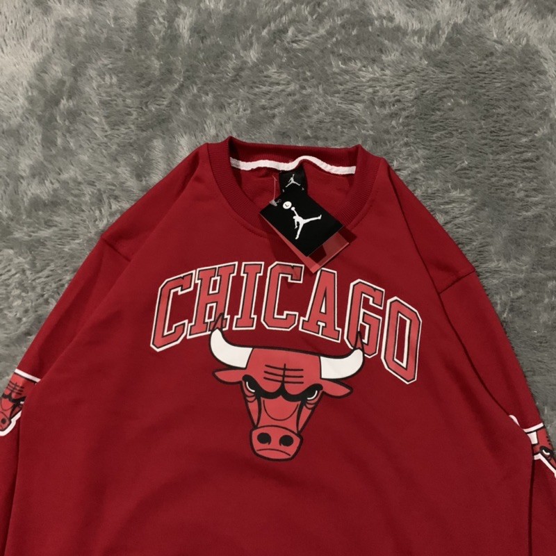 Sweater Crewneck Air Jordan Chicago Bulls Fulltag &amp; Lebel