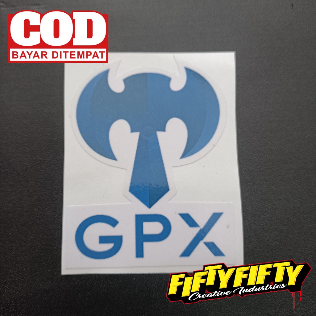 Stiker Print Cut ESPORT GPX Stiker Printing Laminasi Glossy Stiker Motor Mobil Helm Sudah Membentuk Pola Desain