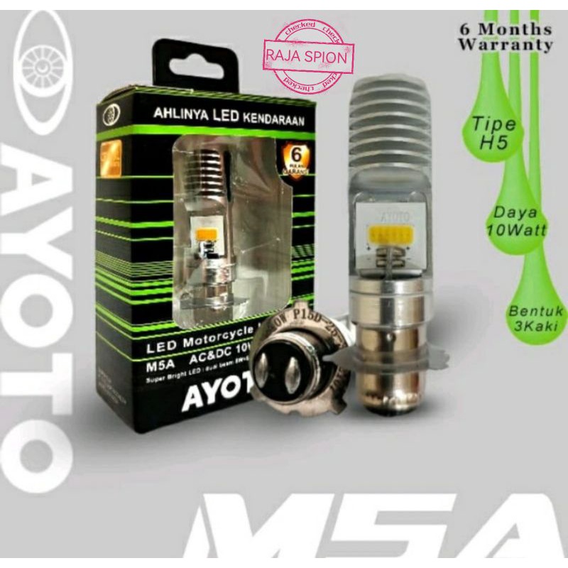 dop ayoto m5a gl/Lampu Depan LED Motor AYOTO M5A AC/DC Watt 10 Piringan Kaki 3