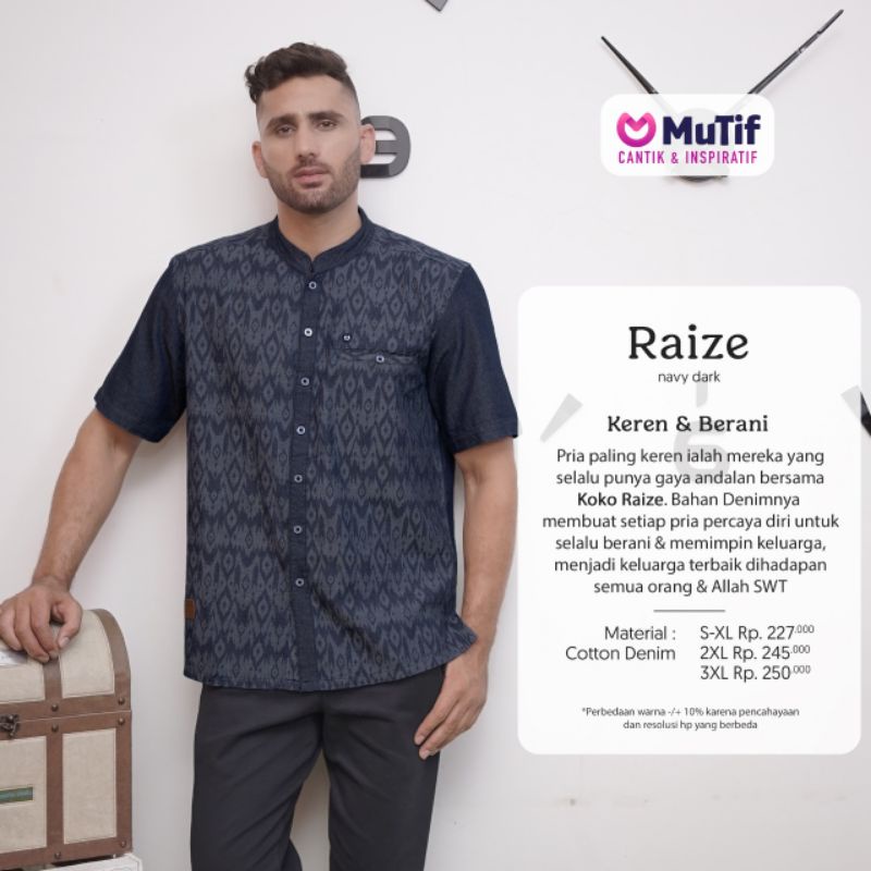 COUPLE MUTIF RAIZE - LIVINA NAVY DARK DENIM KOKO RAIZE GAMIS LIVINA DENIM