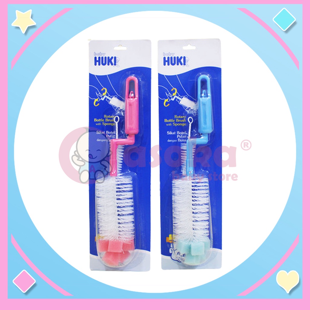 Huki Rotary Bottle Brush With Sponge CI230 - Sikat Botol ASOKA