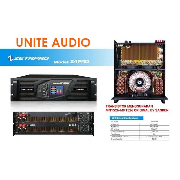 Power Zetapro 4 channel Z4Pro Zetapro Z 4 Pro 4x1500 watt POWER