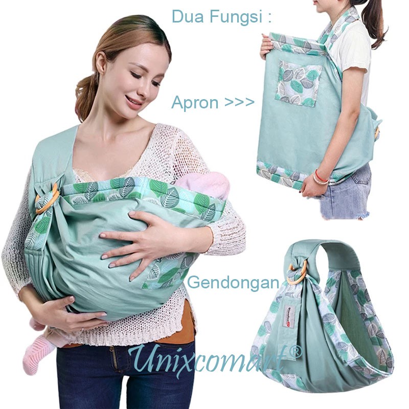 Baby Sling Carrier Dua Fungsi Gendongan Bayi dan Apron Menyusui 2 in 1