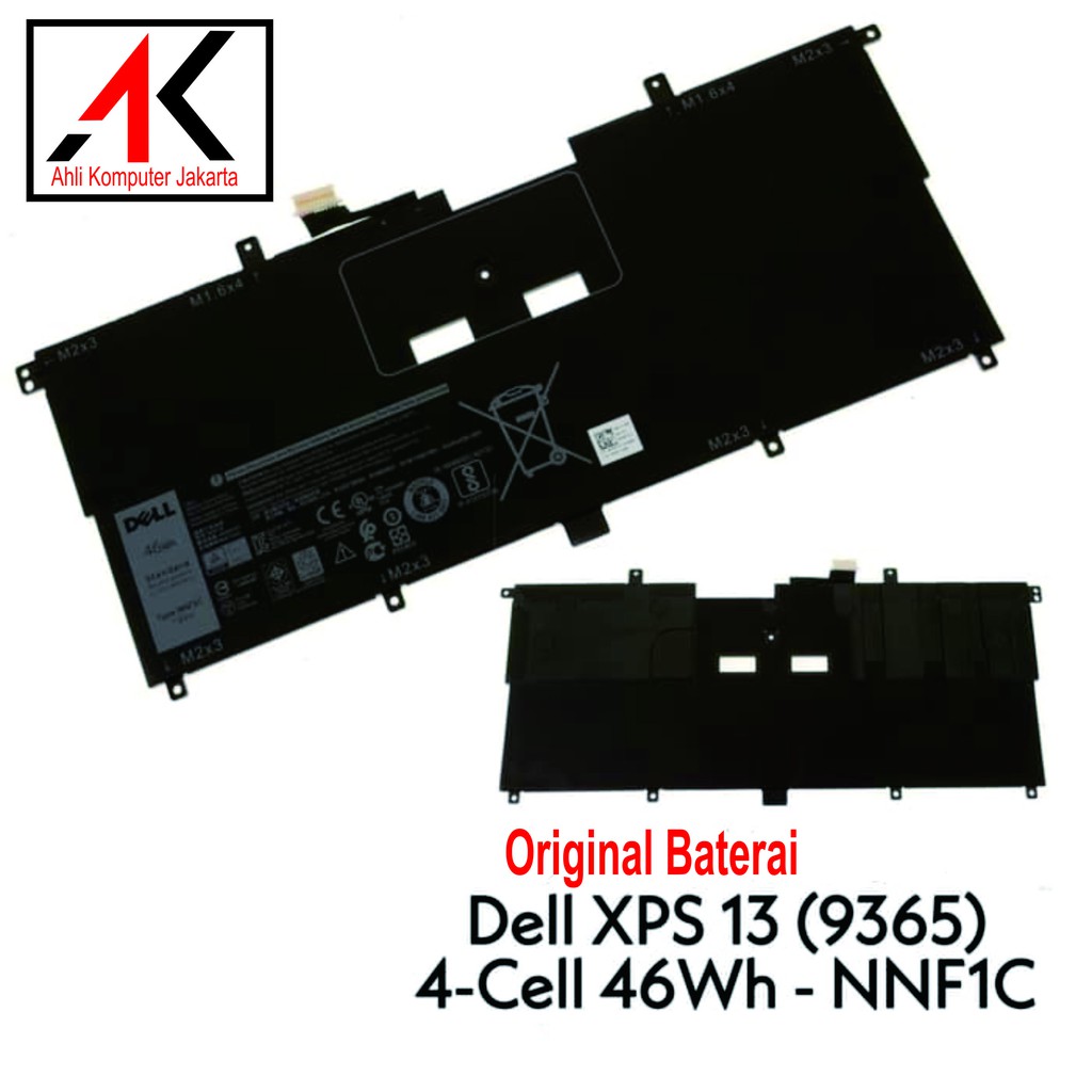 Baterai Laptop Dell NNF1C XPS 13 9365 XPS 9365 NN1FC