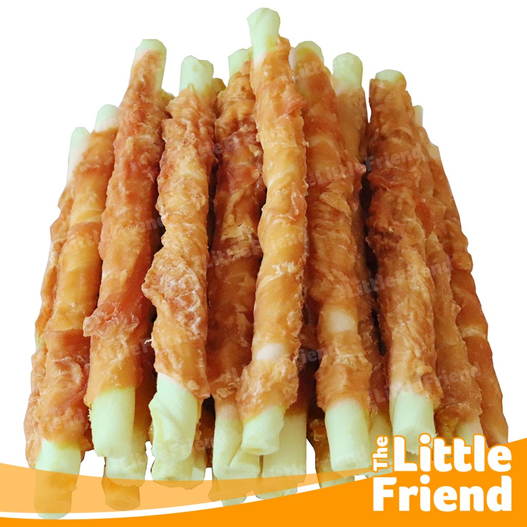 Snack Anjing Tulang Tulangan Stick Twist Bone Wrapped Jerky Chicken