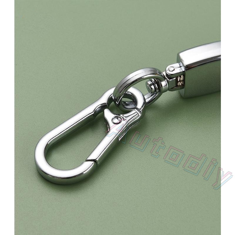 Siap Kirim Universal Car Key Case Keychain Tali Kepang Double Buckle Metal Keychains Leather Car Logo Key Chain