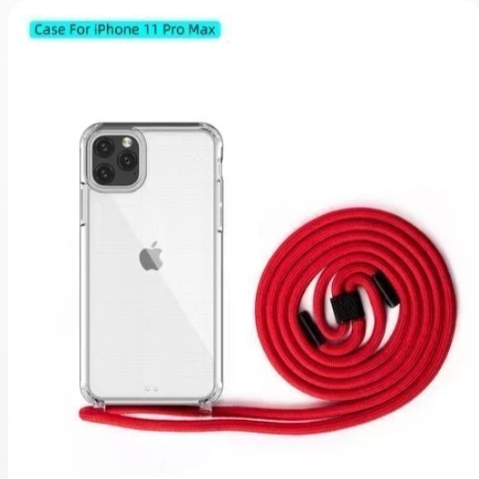 Iphone 6 / 6 Plus / 7 / 7 Plus / 8 / 8 Plus Soft Case Jelly Bening Tebal Oem + Tali Gantung
