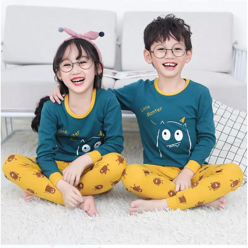 BAJU TIDUR ANAK UNTUK 1- 10 TAHUN BAHAN KAOS PREMIUM/STELAN ANAK KARAKTER/PIYAMA ANAK LENGAN PANJANG CELANA PANJANG