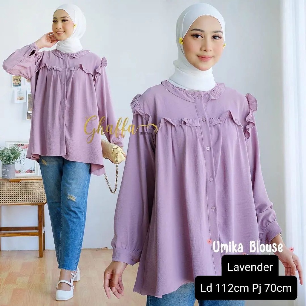 BLOUSE WANITA UMIKA BAHAN CRINKLE LD 112 CM PB 70 CM KANCING AKTIF / BUSUI BLOUSE OVERSIZE XXL KEMEJA WANITA OVERSIZE ATASAN WANITA KOREAN STYLE BAJU BLOUSE BUSUI TERBARU 2023 KEKINIAN