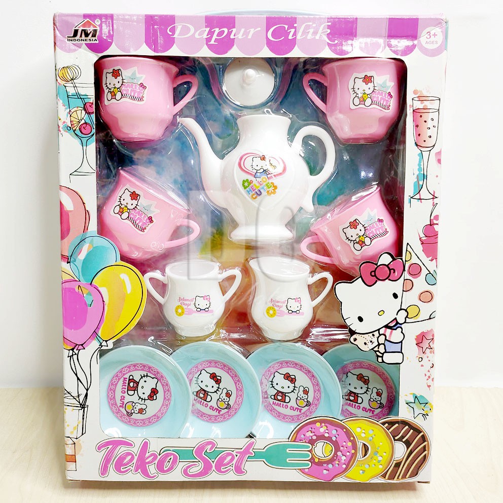 Teko Set Dapur Cilik Mainan Tea Set Cangkir Teh Hello Kitty Princess