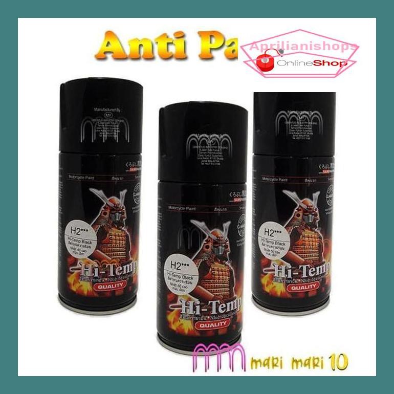 Ald3M3S Cat Semprot Samurai Pilox Pylox High Temp Anti Panas Warna Hitam - Hitam Doff Dfirynn7