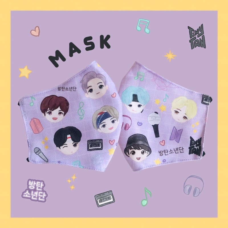 Masker Tiny Tan BTS 3ply