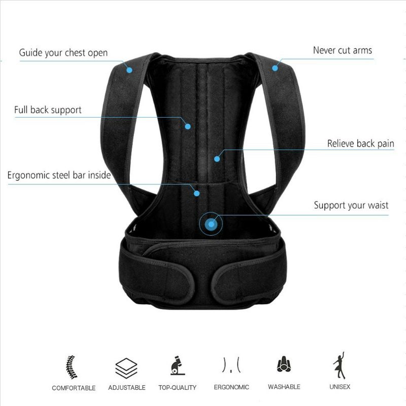 (COD) Sabuk Terapi Penyangga Punggung Pria &amp; Wanita Anti Bungkuk Posture Back Support Brace Posture