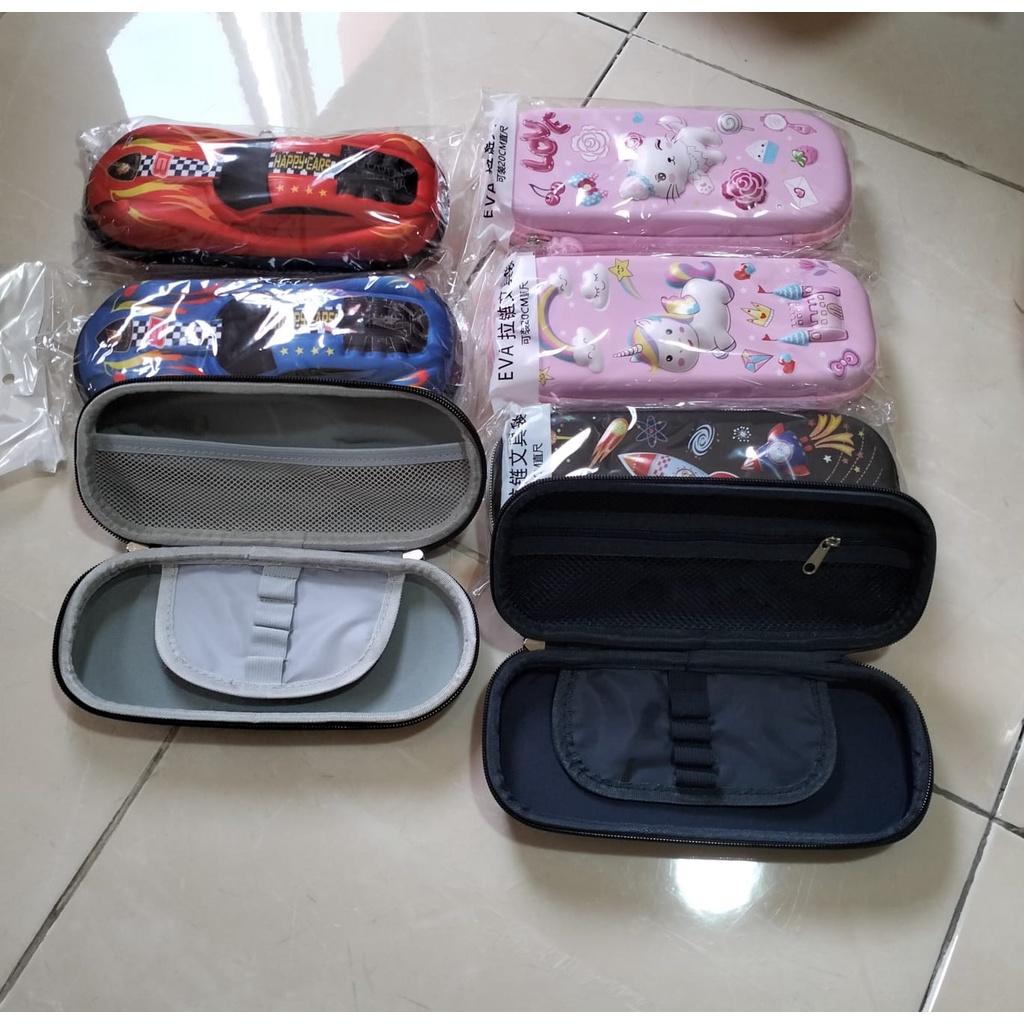 ( zwq ) Kotak Pensil 3D Anak Sekolah TK SD, Pencil Case 3D Bahan EVA