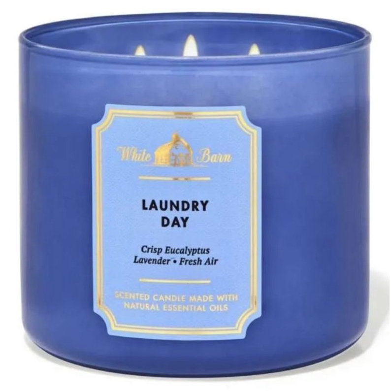 BBW LAUNDRY DAY 3-WICK SCENTED CANDLE 411 G BATH &amp; BODY WORKS LILIN WANGI 3 SUMBU UKURAN BESAR PENGHARUM RUANGAN