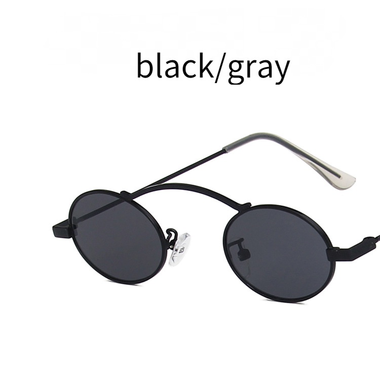 Punk Oval Metal Sunglasses for Women Men