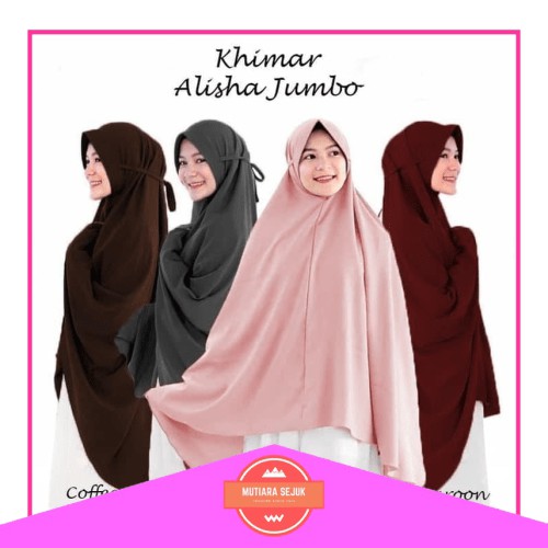 Jilbab Hijab Kerudung Bergo Tali Instan Khimar Alisha Syari Jumbo