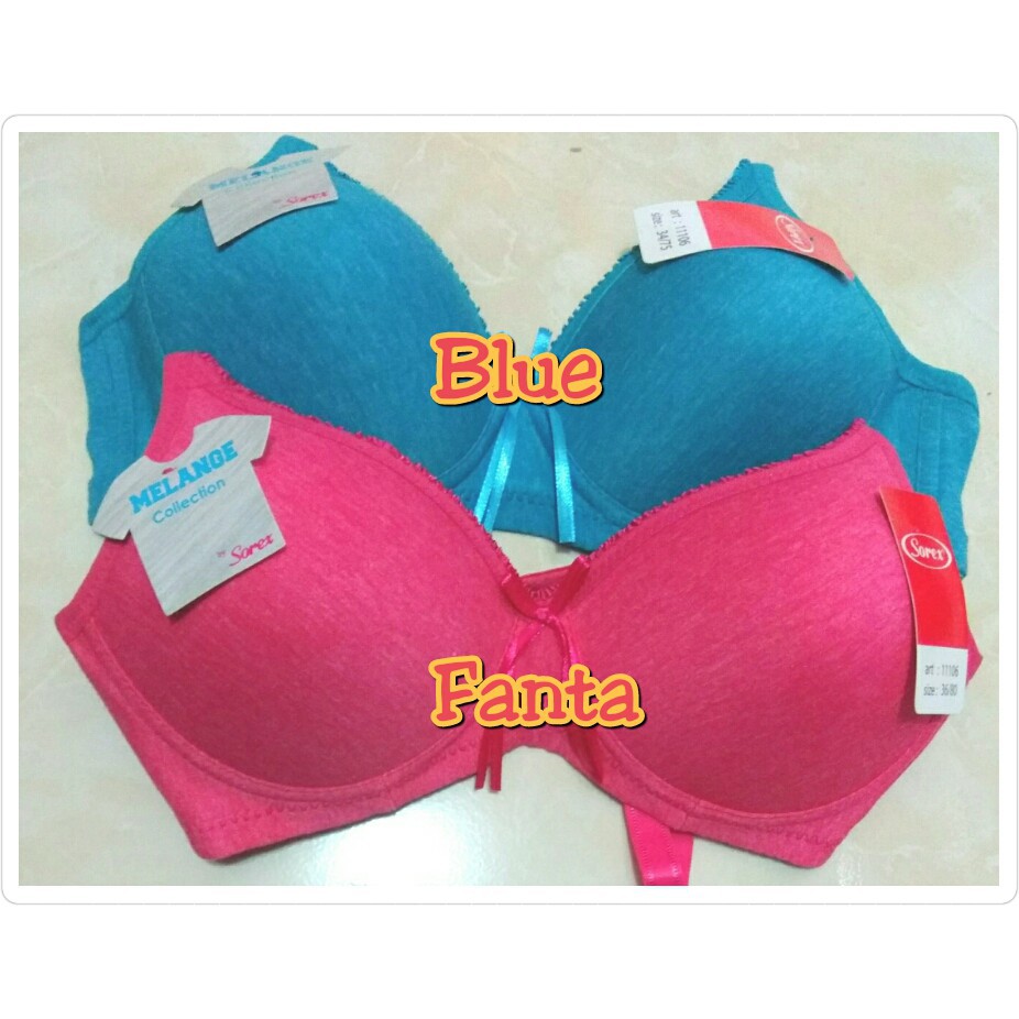 Bra SOREX 11106 SOREX 34076 sz 34 36 38 Melange busa tanpa kawat size 34 36 38 40 Bh Wanita 3/4 cup Kait 2 BTK