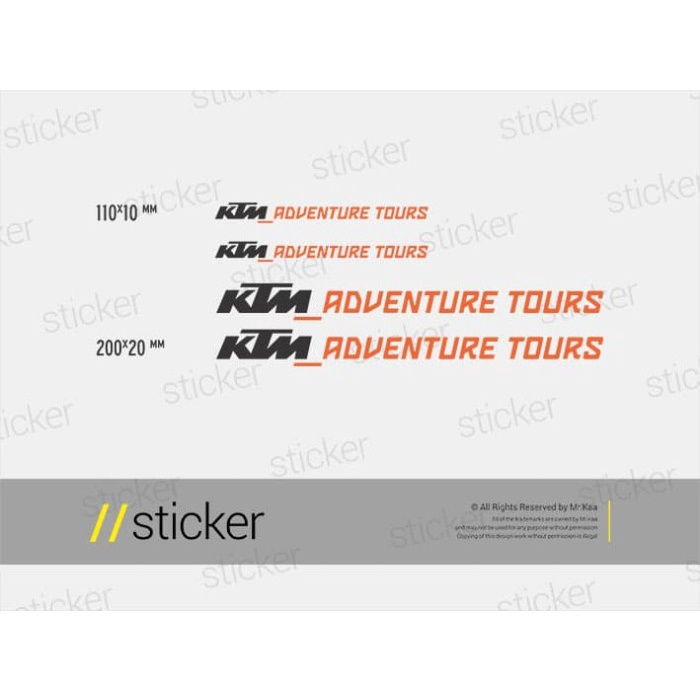KTM Adventure Tours - Cutting Sticker Stiker Oracal Motor Otomotif TERMURAH
