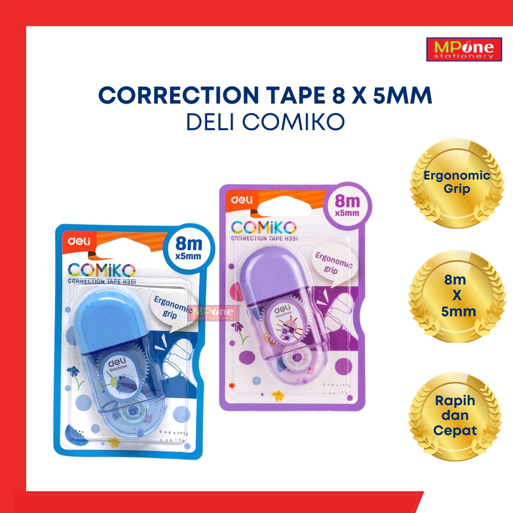 

Tipe-X Kertas Deli / Correction Tape 8mx5mm / Deli Correction Tape EH351