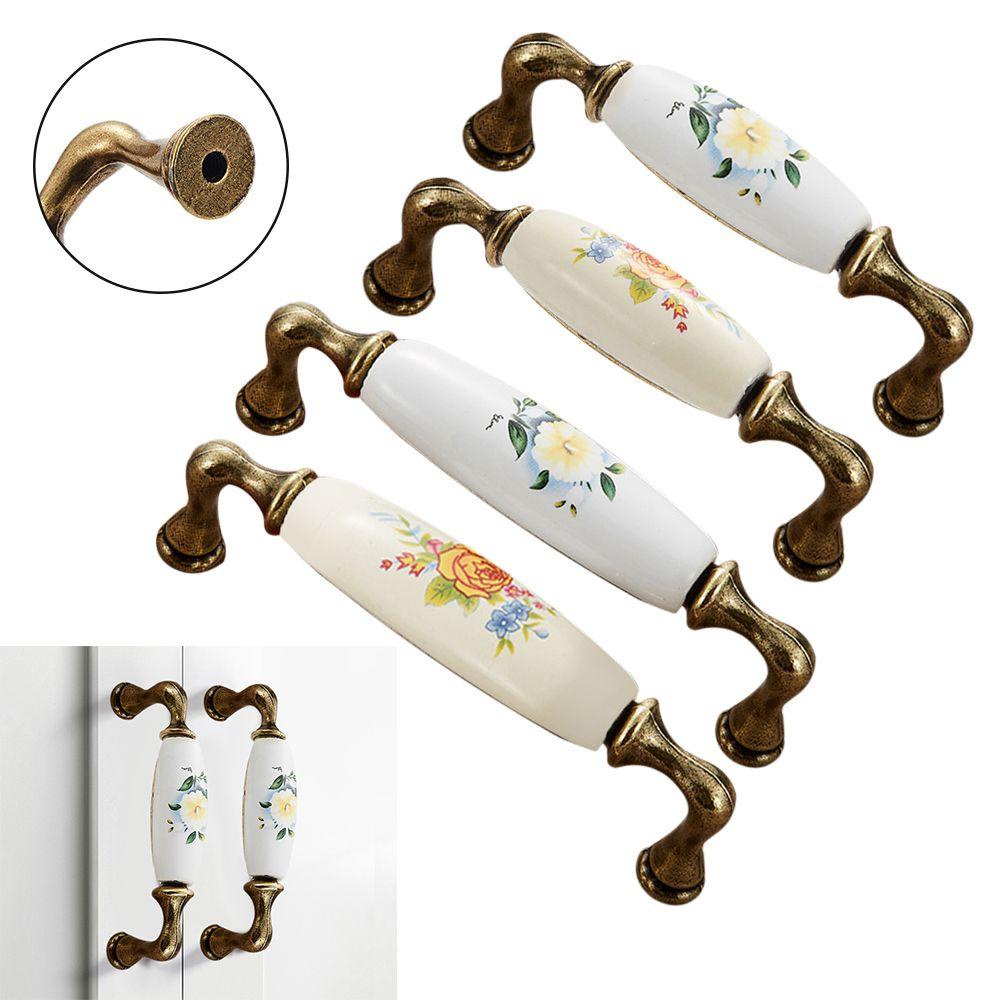 Handle Pintu Nanas Dekorasi Rumah Keramik Zinc Alloy Peralatan Furniture Dapur Gagang Lemari